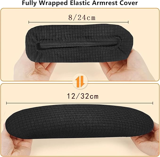 DHXYZZB Office Chair Seat Cover with Armrest Cover Universal Fit Dining Room Chair Covers Stretch Washable Waterproof Slipcover Protector for Desk Swivel Computer Chairs