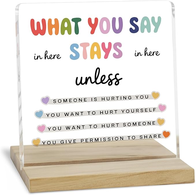 Counselor Office Decor Sign, Mental Health Acrylic Plaque Gifts for Women Coworker
