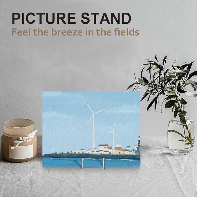 Hoewina Plate Stands for Display, Plate Holder Display Stands, Metal Frame holder stand for Book, Picture, Decorative Plate, Photo and Platter, Tabletop Art (6IN 5PCS-Silver)