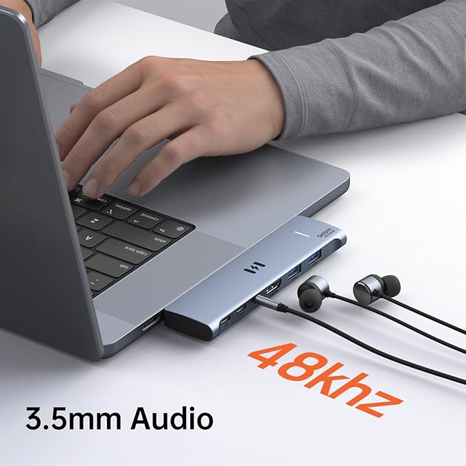 USB C Adapter HDMI Hub for MacBook Pro/Air M1 M2 M3 2024 2023 13" 15" 16",Mac USB Adapter 7-in-2, MacBook Accessories with HDMI,Thunderbolt 3, USB C and 3 A 3.0 Data Ports, 3.5mm Audio