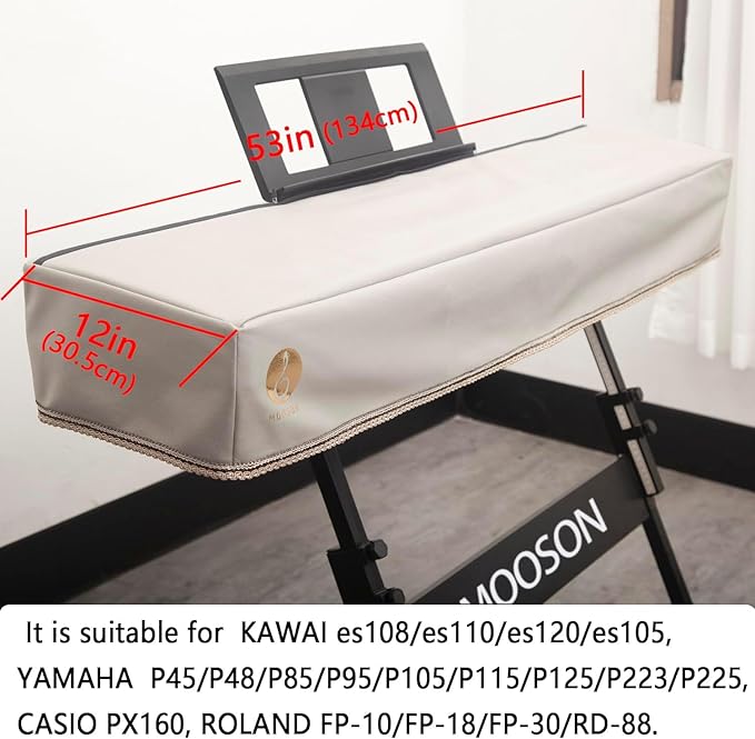 Keyboard Piano Cover Digital Piano Dust Covers Luxury Soft and Premium Surface Thickening Electronic Organ Covering Keyboard Update Encasement (White)