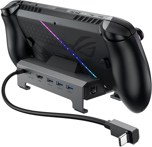 JSAUX Docking Station 4K@120Hz for ROG Xbox Ally/Xbox Ally X/Steam Deck OLED/Legion Go 2, 6-in-1 Steam Deck Dock with HDMI 2.1, Gigabit Ethernet, 3 USB 3.0, 100W Charge Hub for ROG Ally/Ally X-HB0612