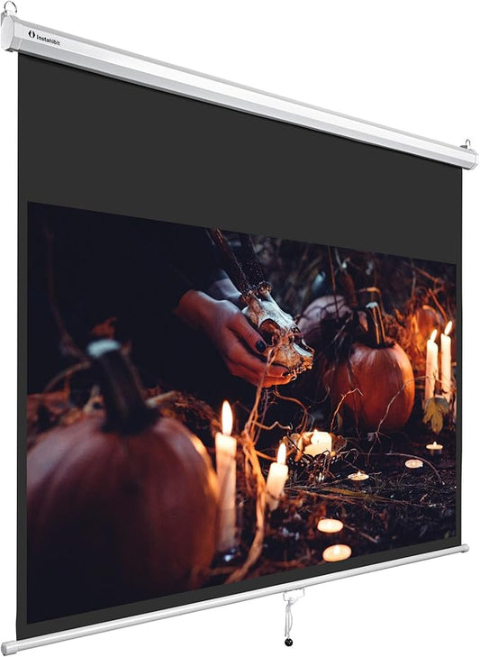 Instahibit 72" 16:9 Manual Pull Down Projector Screen 4K Self-Locking Home Theater Cinema Meeting Room Classroom Restaurant Bar Office