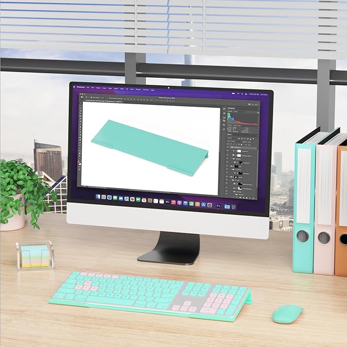 Computer Keyboard Stand Holder - Ergonomic Acrylic Keyboard Stand for Desktop Comfortable Keyboard Tray Riser with Silicone Anti-Slip Strip for Home School Office Desk Accessory, Green