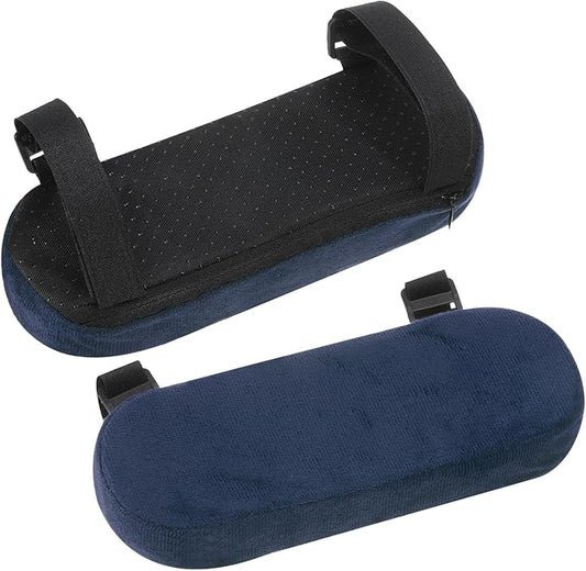 uxcell Memory Foam Chair Armrest Pads, 4 Pair Office Chair Arm Covers, Elbow Pillow for Offices Study Rooms Game Rooms (Dark Blue)