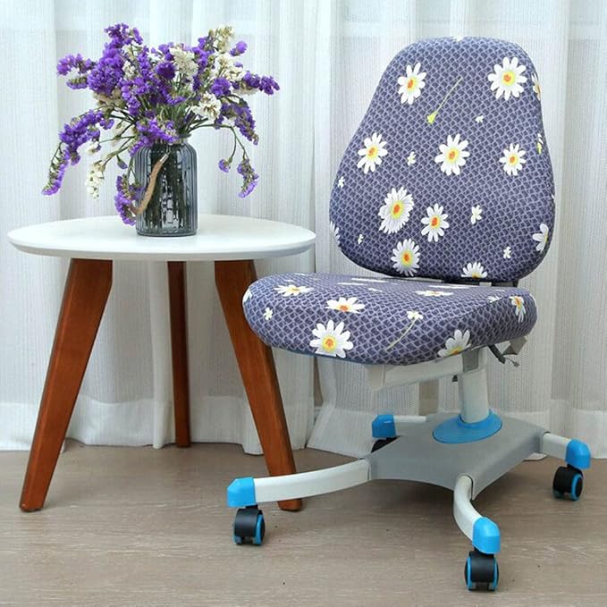 VIOKKO Office Chair Cover Stretchable Computer Desk Chair Seat Covers Anti-Dust Universal Split 2 Piece Rotating Swivel Chair Slipcover Protector (Daisy)