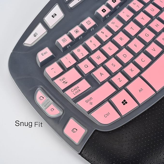 CaseBuy Keyboard Cover for Logitech K350 MK550 MK570 Wireless Wave Keyboard, Ultra Thin Silicone Protector Skin for Logitech K350 MK550 MK570 Keyboard -Ombre Pink