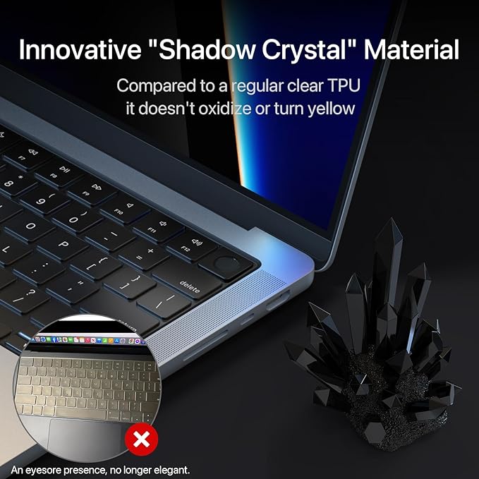 Premium Ultra Thin Keyboard Cover Protector, Compatible with 2025-2021 M5/M4/M3/M2/M1 Pro/Max MacBook Pro 14/16, M4/M3/M2 MacBook Air 13/15, US Layout, Surround Touch ID