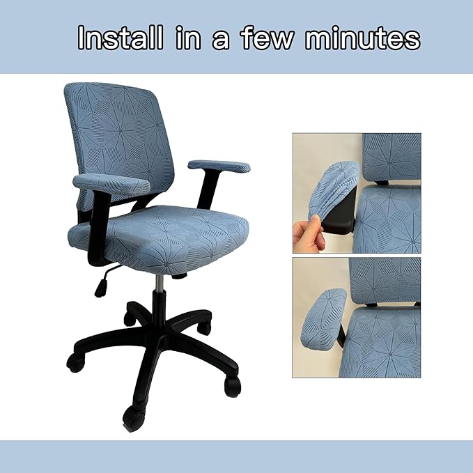 High Elasticity Anti Slip Office Chair Cover, Split Design for Easy Installation,Universal Desk Chair Cover wear-Resistant and Scratch Resistant (Sky Blue, Chair Armrest Covers)