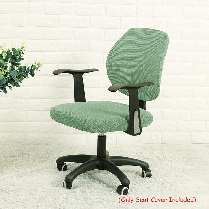 Yikko Dining Room Chair Cover, Elastic Stretch Chair Slipcovers Super Fit Anti-dust Desk Seat Cover Spandex Removable Washable Kitchen Chair Protective Cover Applicable Seat Size 15-20 Inches (Green)