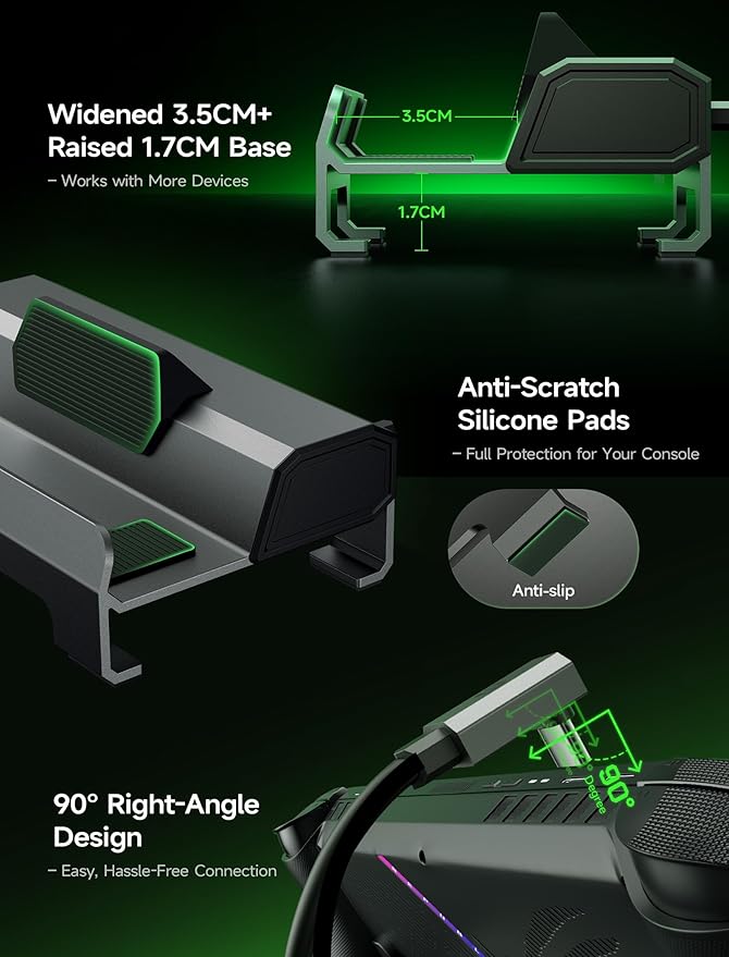 JSAUX Docking Station 4K@120Hz for ROG Xbox Ally/Xbox Ally X/Steam Deck OLED/Legion Go 2, 6-in-1 Steam Deck Dock with HDMI 2.1, Gigabit Ethernet, 3 USB 3.0, 100W Charge Hub for ROG Ally/Ally X-HB0612