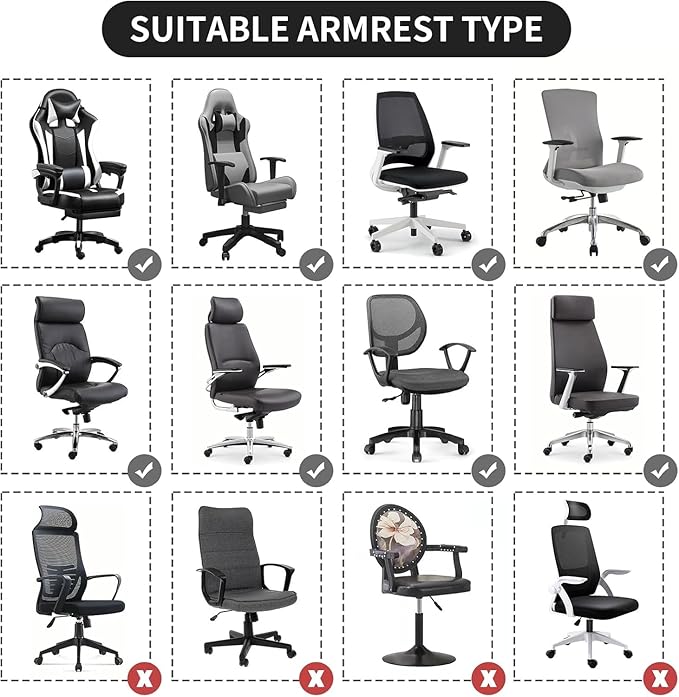 FORCHEER Armrest Covers for Office Chair 12-15 Inch Printed 2 Pieces Elastic Arm Rest Covers for Computer Gaming Chair Arm Slipcovers Washable