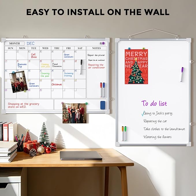 MaxGear Large Monthly Dry Erase Board for Wall, 36"x24" Magnetic Double-Sided White Board Calendar, Hanging Whiteboard for Planning, Drawing, Memo, to Do List - School, Home, Kitchen, Office