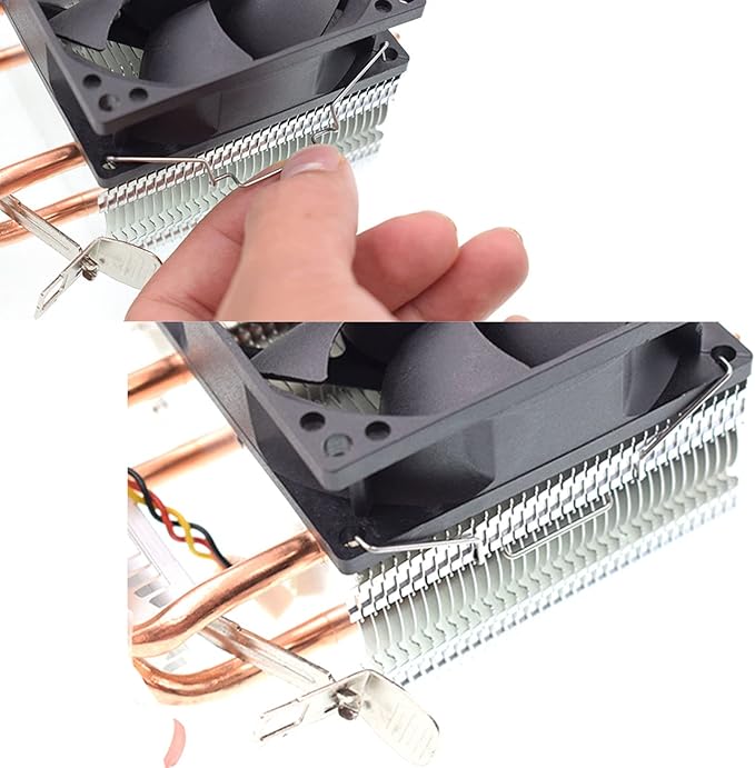 Fan Buckle DGZZI 2PCS CPU Radiator Fan Hook Fixed Bracket Elastic Steel Fan Buckle 8cm Down Hook