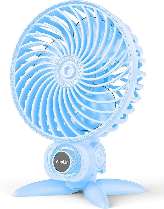 AaoLin USB Small Fan, Desk Fans with CVT Variable Speeds, Strong Cooling Airflow, Quiet Portable, Desktop Mini Personal Fan for Room, Home,Office, Bedroom-USB Powered (Blue)