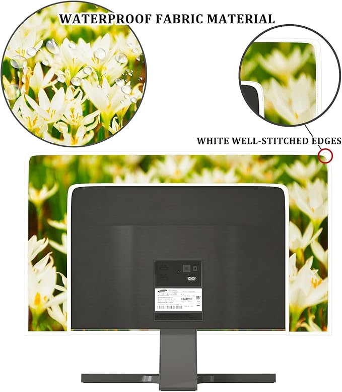Nature Flowers Waterproof Television Cover 55 Inch Spring Summer Floral Natural View TV Display Screen Cover Antistatic Dust-Proof Television Covers Dust Proof TV Covers for Screen