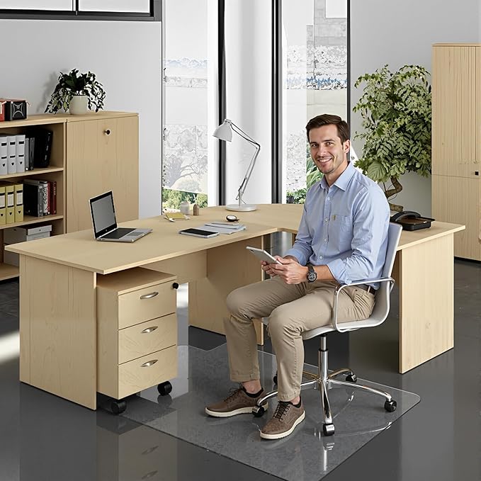 Office Chair Mat for Hard Floor, 36'' x 48'' Computer Desk Chair Mat for Floors, Easy Rolling for Office on Carpets Anti-Slip Carpet Protector for Rolling Work and Gaming Chairs