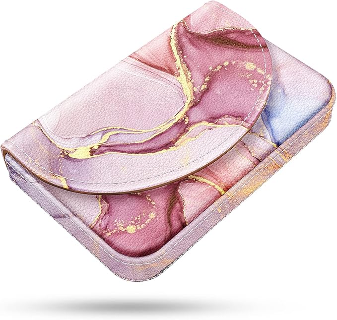 Business Card Holder，PU Leather Business Card Case Color Printing Pattern Card Holder Wallet，Pockets Magnetic Credit Card Holders for Men and Women