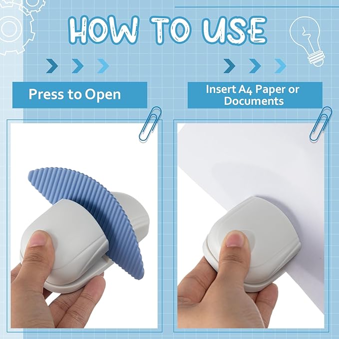 Faccito 6 Pcs Paper Holder Stand for Typing Non-Slip Mat Desktop Folder Document Holder with Anti-Slip Pads Portable Copy Stand Desktop Clamp for A4 Paper Office Reading (White,Blue,Red)
