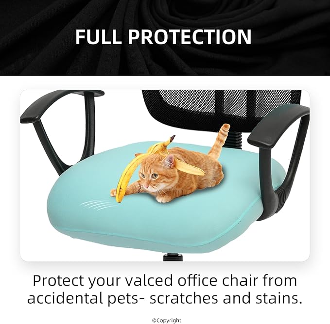 DIVA EN CAMINO DEC Universal Spandex Computer Chair Slipcover - Stretchable Desk Office Chair Seat Cushion Covers - Removable Washable Cushion Protectors for Dogs, Cats, Pets