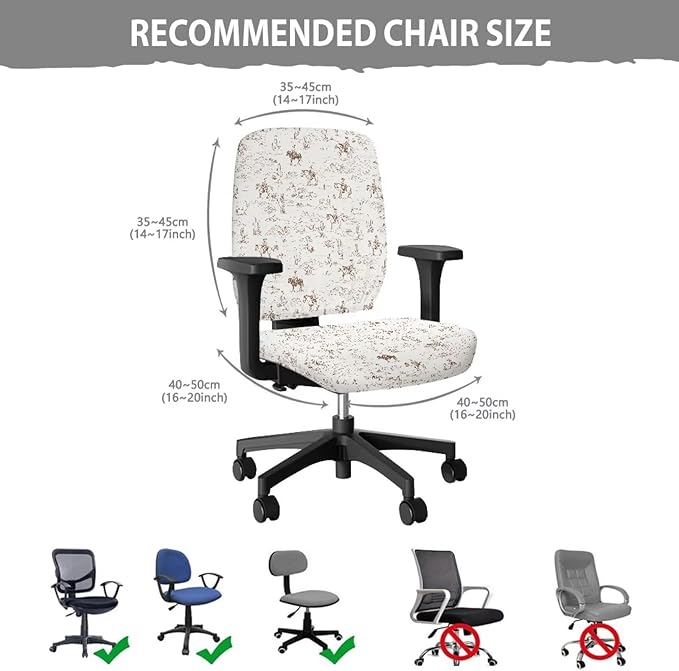 Western Cowboy Office Chair Covers 2 Piece Stretchable Office Chair Seat Cover Horse Chair Cover Decorative for Women Universal Desk Rotating Chair,Computer Chair Slipcover