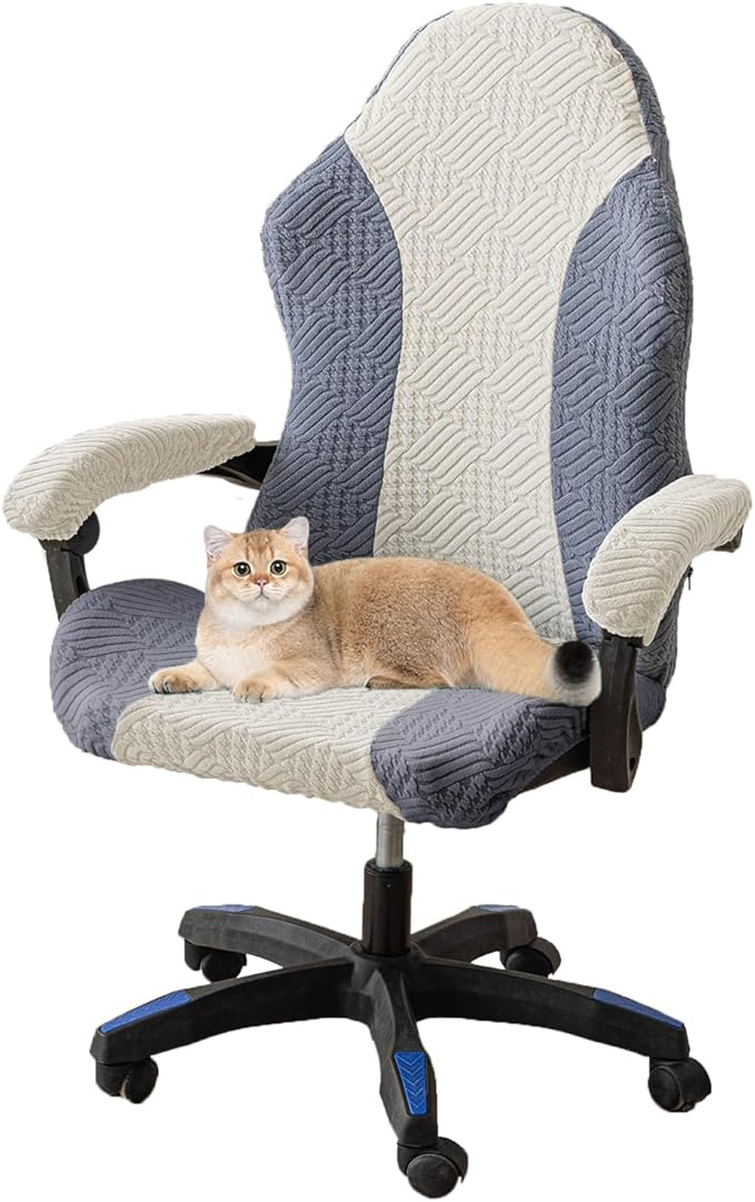 Gaming Chair Cover Stretch Washable Computer Chair Seat Slipcovers with Armrest Covers Fits Most Office/Computer Chairs