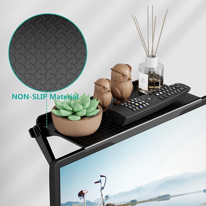 WALI Soundbar Mount, 2 Pieces No Drilling TV Top Shelf for Sound Bar, Universal Floating TV Monitor Shelf for Router, Sound Bar Mount Fits Samsung, Sony, LG, Bose, Up to 13.2Lbs, 23.6"x4.7"(TSP002-2B)