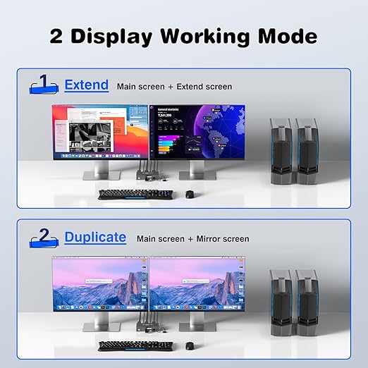 HDMI+Displayport KVM Switch 2 Monitors 2 Computers 8K@60HZ Dual Monitors KVM Switcher for 2 PC/Laptops Share Mouse Keyboard and 2 Screens,with USB3.0 Ports/Wired Controller EDID Adapative