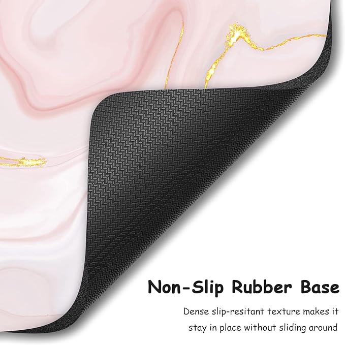Dapesuom Small Mouse Pad, 6 x 8 Inch Thick Rubber Premium-Textured Non-Slip Portable & Washable Mini Mouse Mat for Women Men Wireless Laptops Keyboard Tray Gaming Work Travel, Elegant Pink Marble