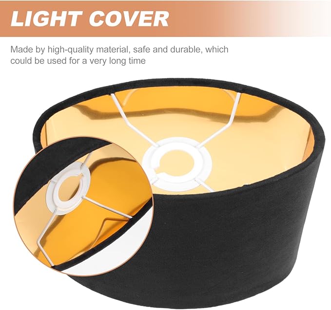 KALLORY Cloth Lamp Shade Oval Shaped Clip-on Lamp Cover Shade Accessories for Table Floor Pendant Lamp Replacement