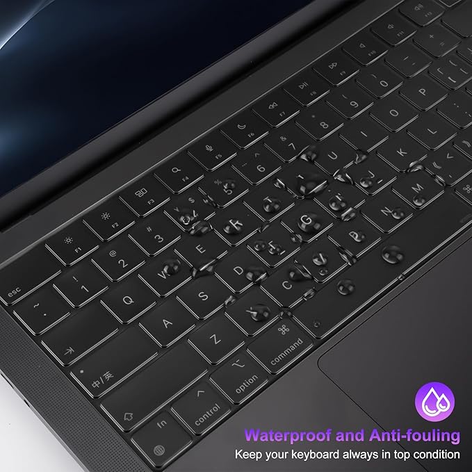 MOSISO 2 PCS Keyboard Cover, Keyboard Protector Compatible with MacBook Neo 13 inch 2026 A18 Pro, Compatible with MacBook Air 15/Air 13.6 M5 M4 M3 M2/ Pro 14/Pro 16 M5/M4/M3/M2/M1/, Translucent Tinted
