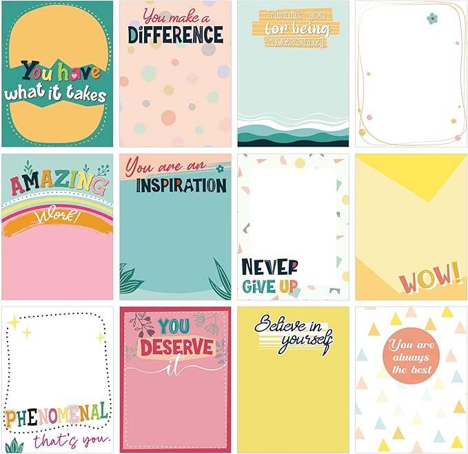 12 Pieces Empowering Sticky Note Pads 3" x 4" Motivational Educator Sticky Notes Inspirational Self Stick Note Pad Funny Sticky Notepad Appreciation Gifts for Teacher Office Student (Cute)