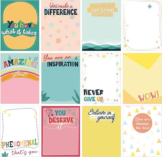 12 Pieces Empowering Sticky Note Pads 3" x 4" Motivational Educator Sticky Notes Inspirational Self Stick Note Pad Funny Sticky Notepad Appreciation Gifts for Teacher Office Student (Cute)