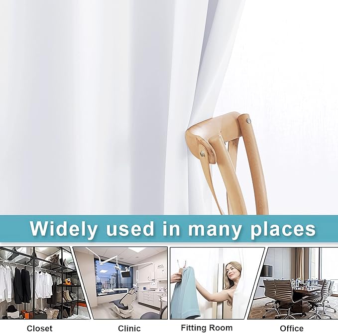 RYB HOME Extra Wide Curtains for Divider Room Separation Soundproof Temporary Door Curtains for Bedroom Closet Office Theatre Garage Living Room Privacy Drop Cloth, W 180 x L 90 inches, Pure White