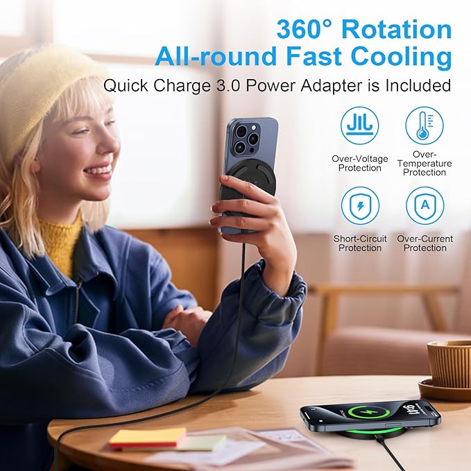 for Samsung Wireless Charger Fast Charging Pad for Samsung Galaxy S26 Ultra S25 FE S25 S24 Plus S23 Z Flip7,Android Phone Wireless Charging Station Cargador Inalámbrico Para for iPhone 17 with Adapter
