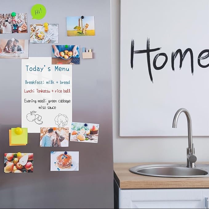 Magnetic Dry Erase Whiteboard 2pack for Refrigerators, 8" x 12" White Board on Wall for Organizer and Planner, Kitchen Fridge Shopping List with Marker