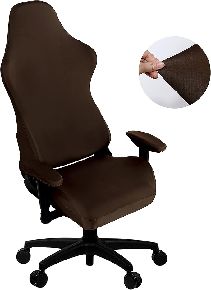 SARAFLORA Gaming Chair Covers Stretch Washable Computer Chairs Slipcovers for Armchair, Swivel Chair, Computer boss Chairs (Brown, X-Large)