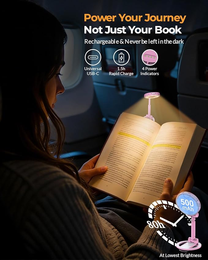 18 LED Rechargeable Reading Light: Portable Clip on Book Light - Mothers Day Gifts for Mom Wife from Husband Grandma Daughter Sister - Birthday Gifts for Women Mom Teens Girlfriend and Her