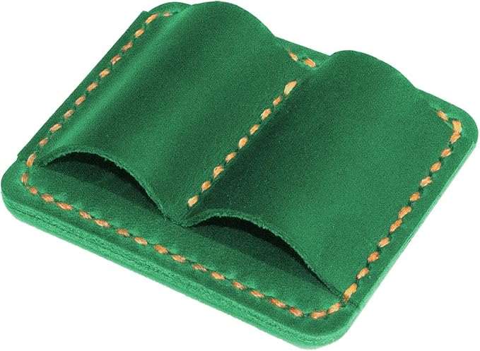 Handmade Leather Pen Holder Clip Notebook Pen Loop Stylish, notebook pen pencil holder clip and Practical Pen Organizer (Dark Green)