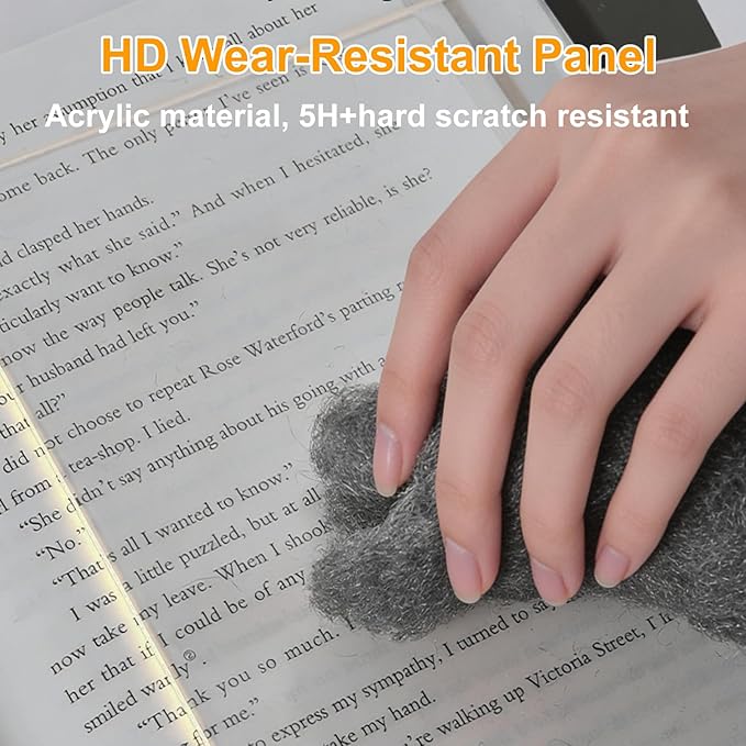 Book Light, Rechargeable Reading Lights for Books in Bed - Eye Caring 3 Color Temperatures, Stepless Dimming Brightness, Timer, Long Lasting, Portable Flat Book Light for Book Lovers (Black)