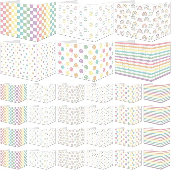 30 Pack Desk Dividers for Students Rainbow Pastel Privacy Folder for Students Waterproof Study Carrel Dividers Testing Divider Privacy Classroom Shield Folder Boards for Classroom Teacher Supplies