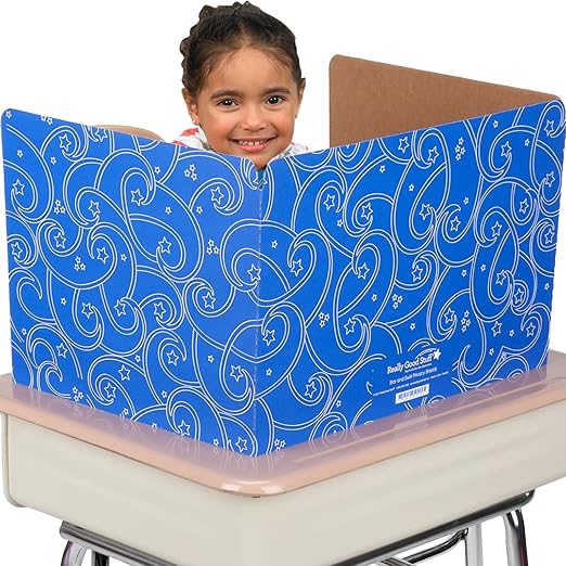Really Good Stuff Standard Privacy Shield, 3 Group Colors, Set of 12, Star & Swirl Matte Finish in Purple Reduces Distractions, Help Focus and Keep Eyes from Wandering