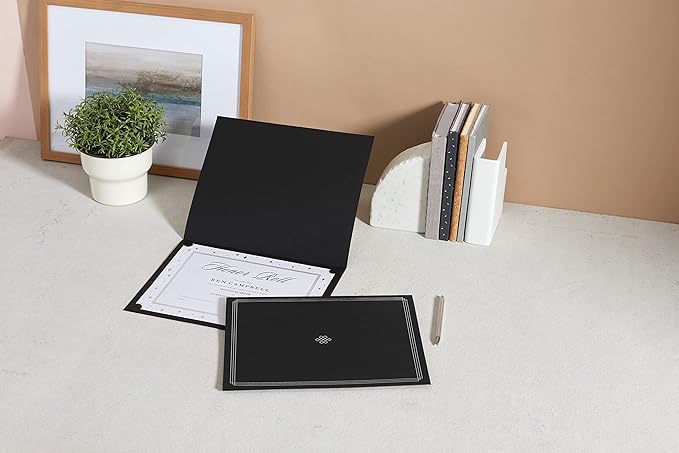 Gartner Studios Gray with Silver Foil Certificate Holders, Personalized Stationery, 9.5” x 11.875”, 6 Count