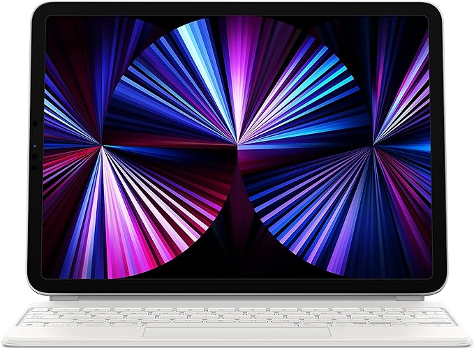 Apple Magic Keyboard: iPad Keyboard case for iPad Pro 11-inch (1st, 2nd, 3rd, 4th gen) and iPad Air (4th, 5th gen, and M2), Great Typing Experience, Built-in trackpad, French - White