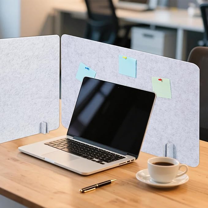 Desk Privacy Panel Acoustic Divider Panel Portable Desk Partition Desk Divider Noise Visual Isolate Table Divider for Student Study Office Library (Gray-2, 59" x 23.6")
