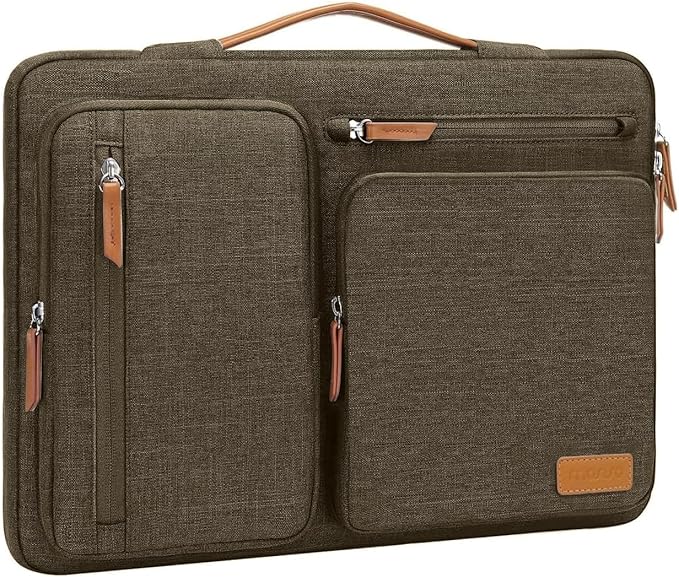 MOSISO 360 Protective Laptop Case 16 inch, 15-15.6 inch Laptop Sleeve Compatible with MacBook Pro 16, HP Acer Dell Lenovo ASUS, Side Open Carrying Case with 4 Zipper Pockets&Handle,Carob Brown