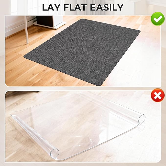 Sycoodeal Chair Mat,36" x 55" Office Chair Mat for Hardwood and Tile Floor, Heavy Duty Floor Protector for Rolling Chairs,Non-Slip,Computer Mat for Home Office(Dark Coffee)