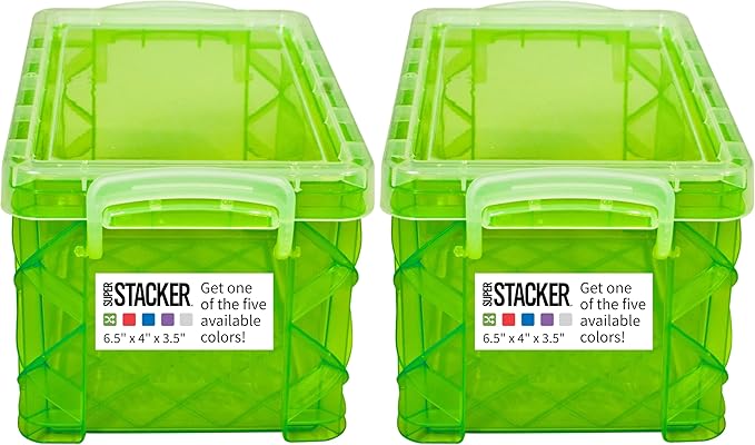 Super Stacker Index Card Box, 3 x 5 Inch Index Cards File Box, Note Holder, Index Card Holder, Photo Boxes Storage, Perfect for 3x5 Index Cards, Recipe Box Holder, Assorted Colors, 1 Count (Pack of 2)