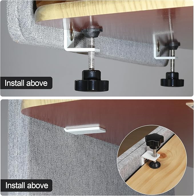 Desk Privacy Panel 24" x 48" Table Privacy Panel Acoustic Partition Noise Visual Isolate Table Divider Panel with Clamp for Student Study Reception Area Office Library(24" x 48")
