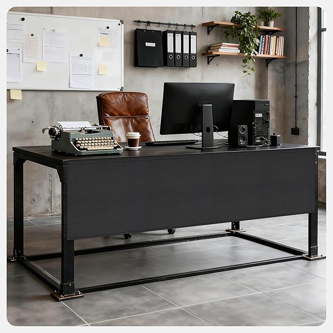 Under Desk Privacy Panel Self-Adhesive Modesty Panel Stand Up Desk Modesty Panel for Home Office or Standing Workstation, Black (60" Black)
